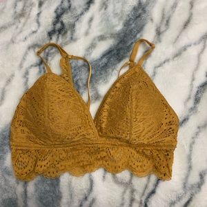 Yellow lace bralette